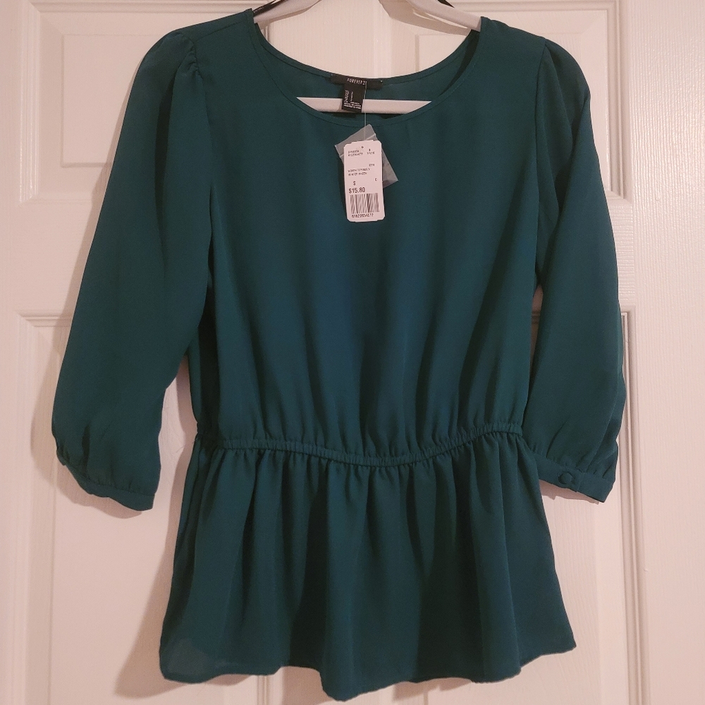 Forever 21 Hunter Green Top Small